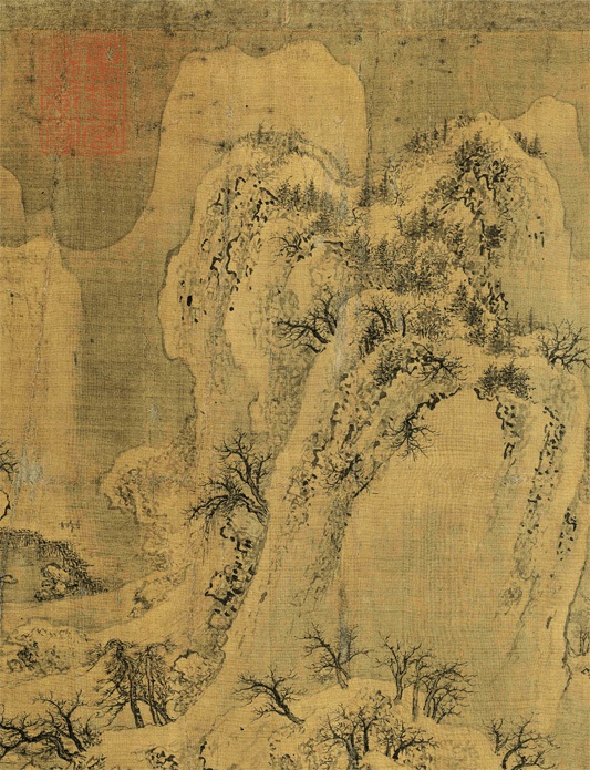 北宋 宋徽宗 《雪江归棹图》局部 故宫博物院藏