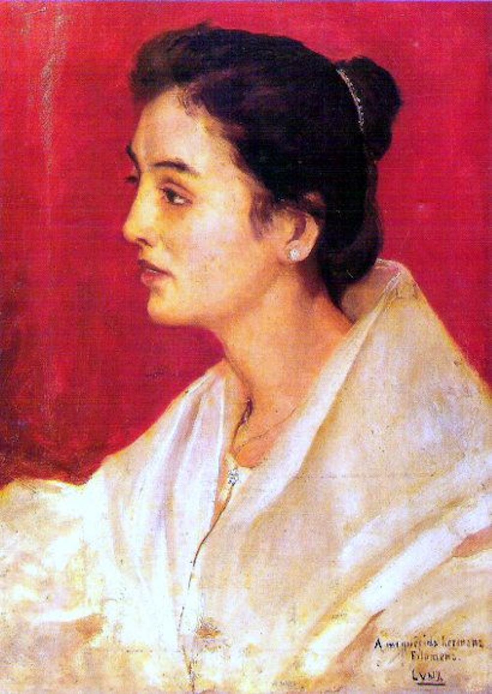 《Filomena Baltazar de Luna肖像》，胡安·卢纳，1897年，菲律宾洛佩兹博物馆 藏