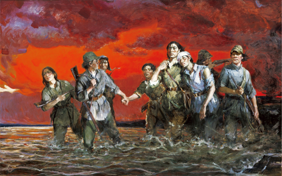 3全山石 巨幅油画  《八女投江 宁死不屈》  1989年.png