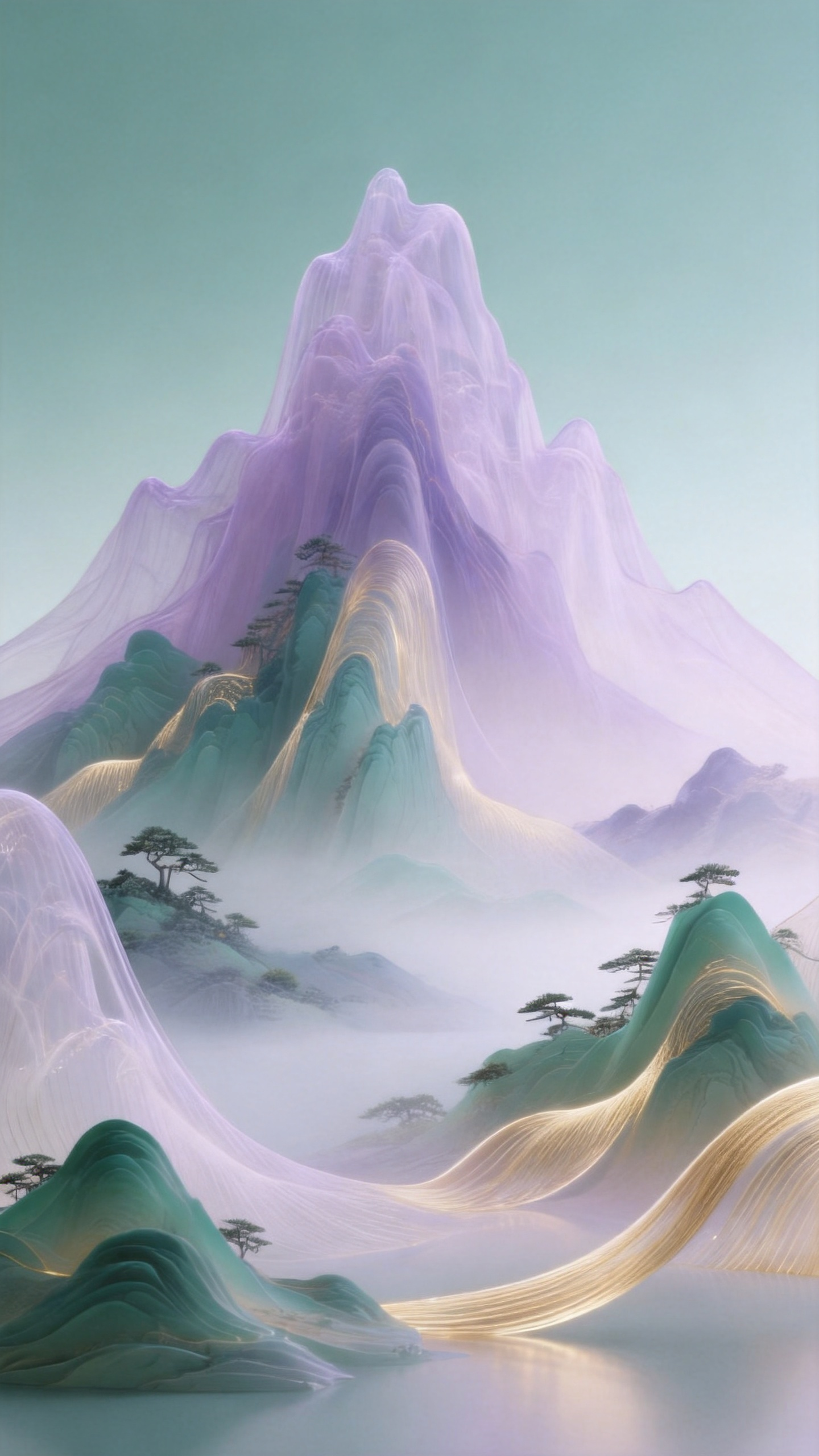 jimeng-2026-05-23-1144-保留原有的禅意山水构图和风格，给山峰添加淡紫色调，保持整体清新雅致的国风意境，丝....png
