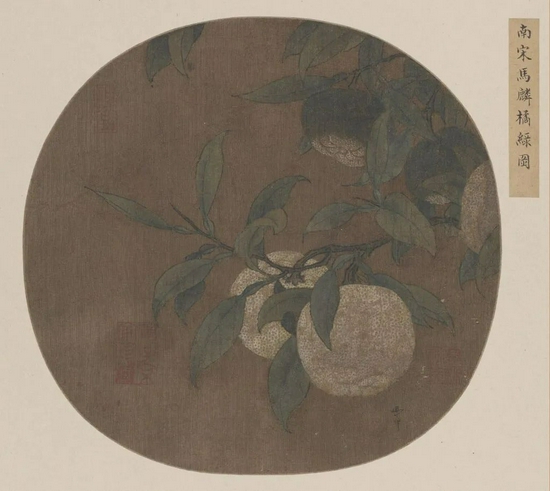  宋 马麟  橘绿图页 纨扇页 绢本设色 纵23cm，横23.5cm 北京故宫博物院藏